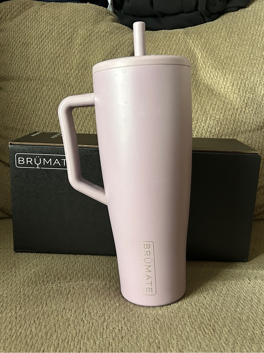 BrüMate Pink Insulated Travel Tumbler with Handle and Straw